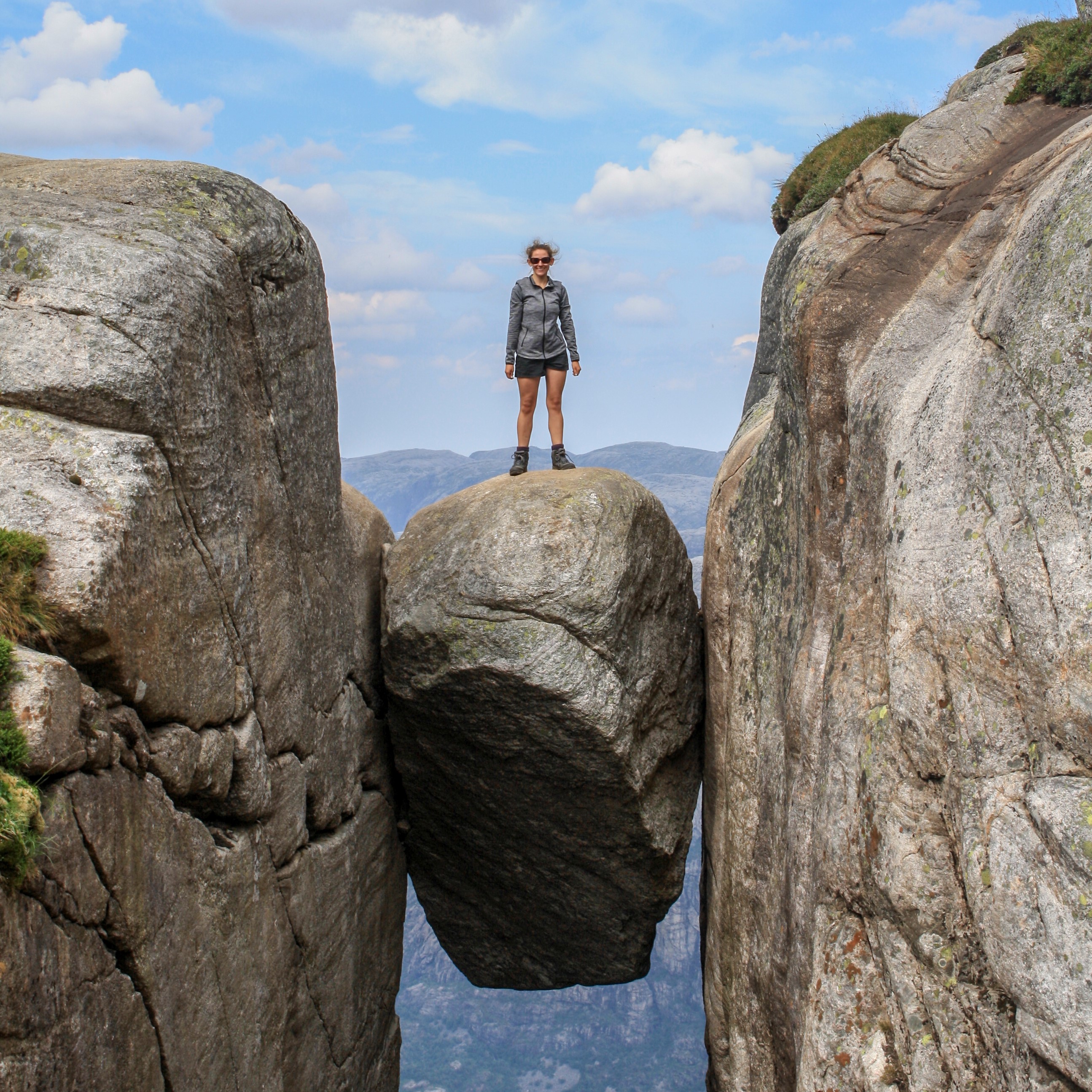 Chef on a rock in Norway